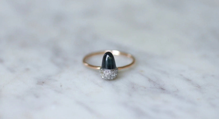 Bague 54.5 Bague Noisette Saphir et Diamants 58 Facettes