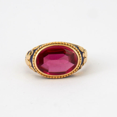 Bague 57 Bague fin XIXéme, émaillée 58 Facettes
