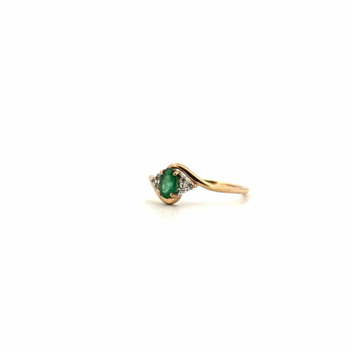 Bague 54 Solitaire Or Jaune & Émeraude 58 Facettes 40-GS33675