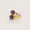Bague 54 Bague toi et moi, or jaune et améthystes 58 Facettes BEA3348