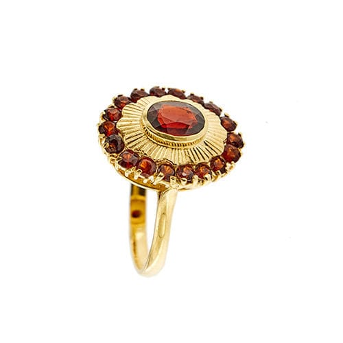 Bague avec grenats