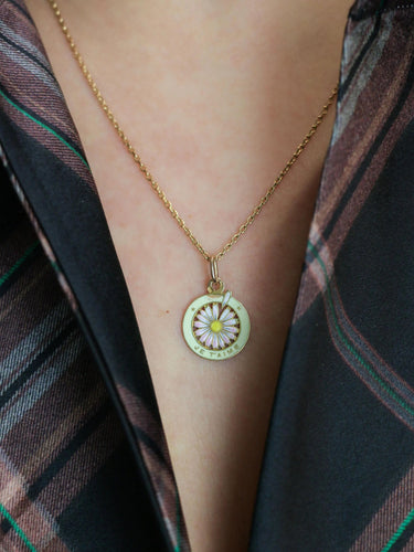 Pendentif Medaille vintage Je t’aime or jaune émail 58 Facettes 1096