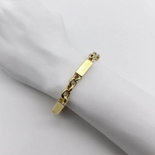 Bracelet Bracelet vintage en or 18 carats avec barres et maillons alternés 58 Facettes
