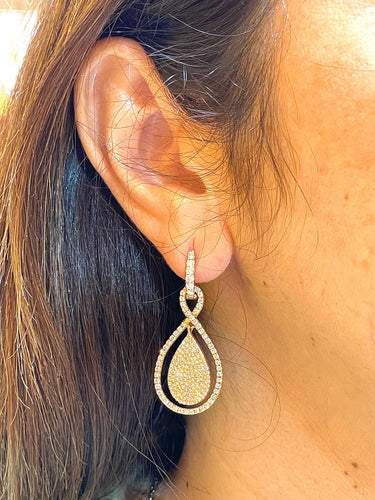 Boucles d'oreilles Boucles d’oreilles "Edouard Nahum" 2 en 1 en or rose 18 carats et diamants 58 Facettes