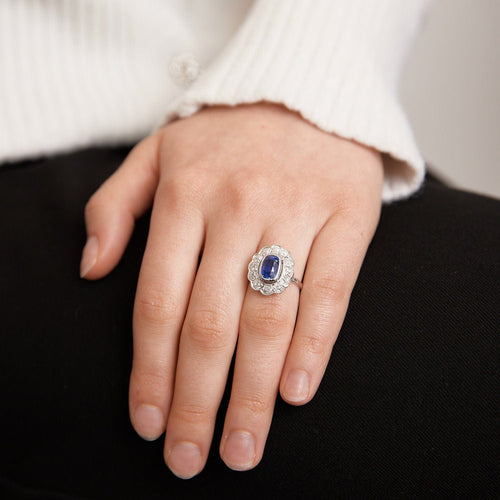 Bague 50 Bague Pompadour Saphir et Diamants 58 Facettes