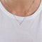 Collier Collier maille forçat or gris et diamant 58 Facettes GU48
