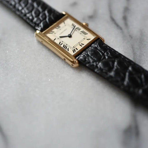 Montre Cartier Tank 18 carats MM 58 Facettes