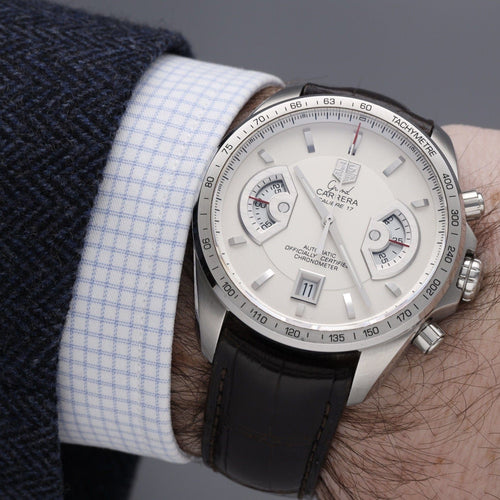Montre TAG Heuer Grand Carrera en acier - 43 mm - Ref. CAV511B - Vers 2010 - Avec boite dorigine 58 Facettes FB10522