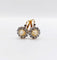 Dormeuses marguerite antique or 18k perle et diamants taille roses (circa 1900)