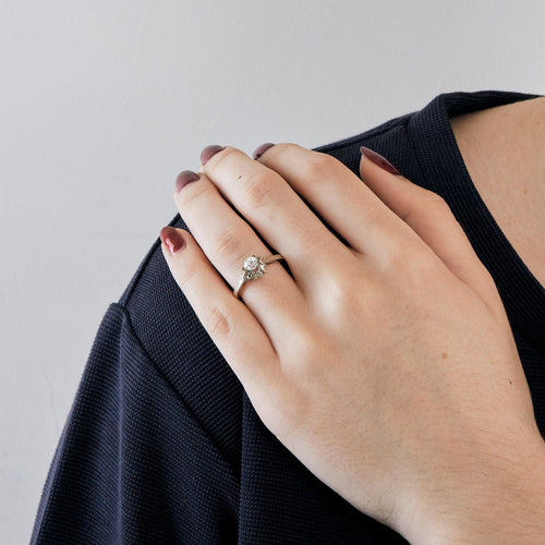 Bague 56 Bague solitaire or gris et diamants 58 Facettes 197-1