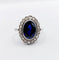Bague 56.5 Bague marguerite antique, Platine, saphir synthétique et diamants taille roses (circa 1910) pompadour 58 Facettes A05897