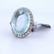 Bague 56 Bague en or blanc avec aigue-marine et diamants 58 Facettes