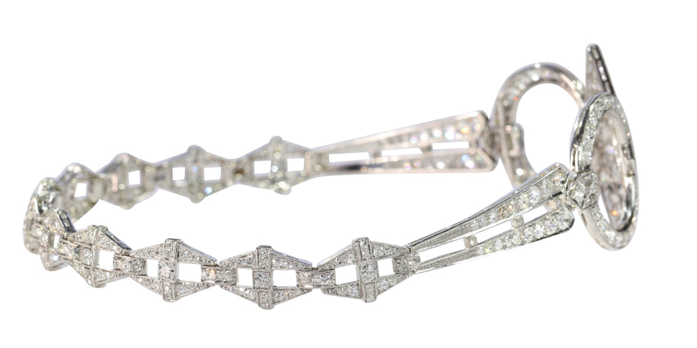 Collier Glamour des Années folles : Collier et coiffe vintage Art déco en diamants pour chien 58 Facettes 23023-0064