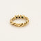 Bague 50 Bague en Or jaune tressé, saphir et émeraudes 58 Facettes BIA1201X4