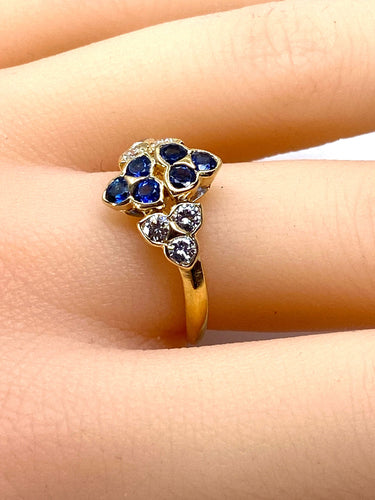 Bague 51 Mauboussin - Bague en or jaune 18 carats et saphirs et diamants 58 Facettes AB670