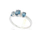 Bague 54 Bague en or blanc avec diamants et topaze 58 Facettes 2327