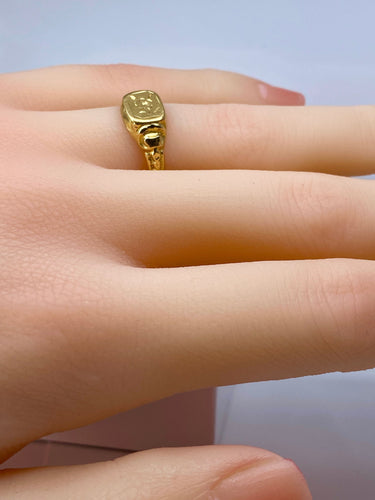 Bague 52 Chevalière en or jaune 18 carats vers 1900 58 Facettes AB664