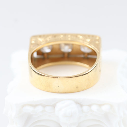 Anillo vintage oro amarillo, platino, diamantes talla antigua 58 Facettes 2335