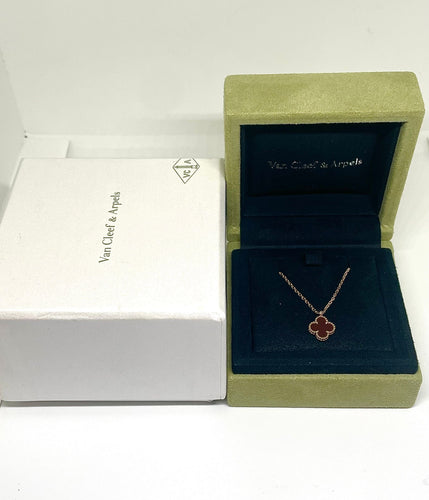 Collier Van Cleef collier « Sweet Alhambra » or rose cornaline 58 Facettes