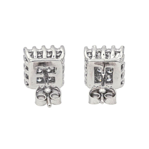 Boucles d'oreilles Puces Or blanc Diamant