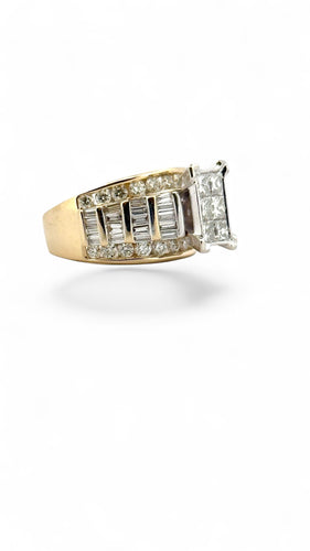 Bague 55 Bague en or bicolore 14 carats et diamants naturels 58 Facettes
