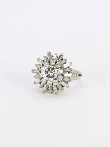 Bague 49 Bague soleil or blanc diamants 2.8 ct 58 Facettes 886