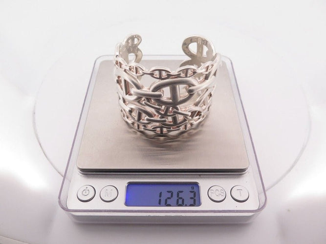 Bracelet bracelet HERMES chaine d'ancre enchainee tgm en argent 58 Facettes 259929