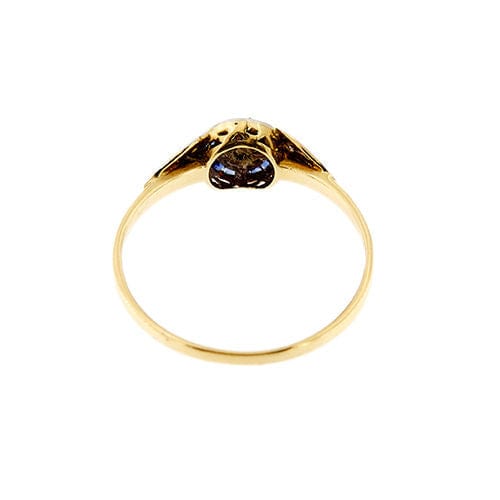 Bague Bague halo avec saphirs et diamants 58 Facettes 36385
