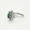 Bague 53 Bagur marguerite or blanc, émeraude et diamants 58 Facettes EPI10662