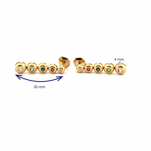 Boucles d'oreilles Boucles D'oreilles Or Jaune 18k Tutti Frutti 58 Facettes 2-BOE1 -GS35845-3