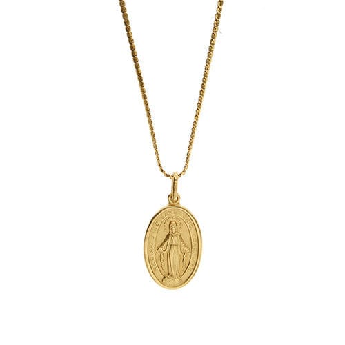 Collier Collier en or jaune avec la Vierge miraculeuse 58 Facettes 34873
