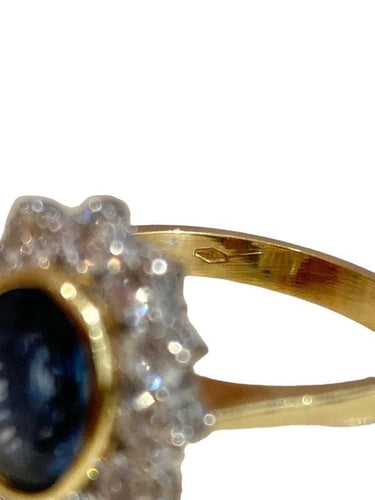 Bague 55 Bague Pompadour saphir et diamants 58 Facettes