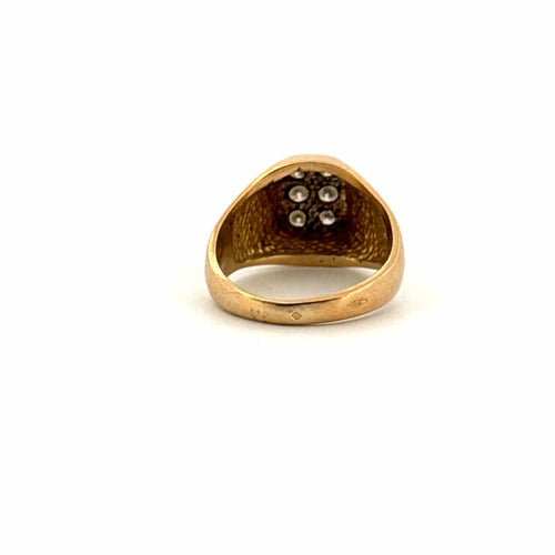 Bague 48 Chevalière Or Jaune 18k & Diamants 58 Facettes 66-GS35365-3