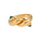 Bague 49 BULGARI - Bague Nœud Vintage en Or Jaune Saphir, Émeraude 58 Facettes G13941