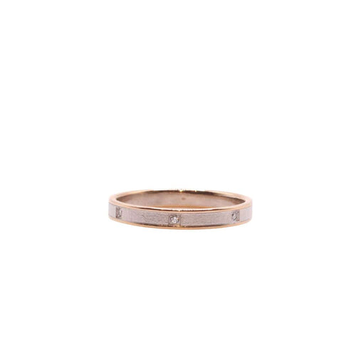 Bague Alliance or rose et blanc et diamants Maison L’Alliancier 58 Facettes