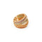 Bague 53 Bague bandeau or jaune entourée de pierres de couleurs 58 Facettes 1