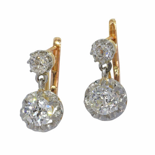 Boucles d'oreilles Boucles d'oreilles Art Déco Diamants : L'élégance des années 1920 en or et platine 58 Facettes 24096-0011