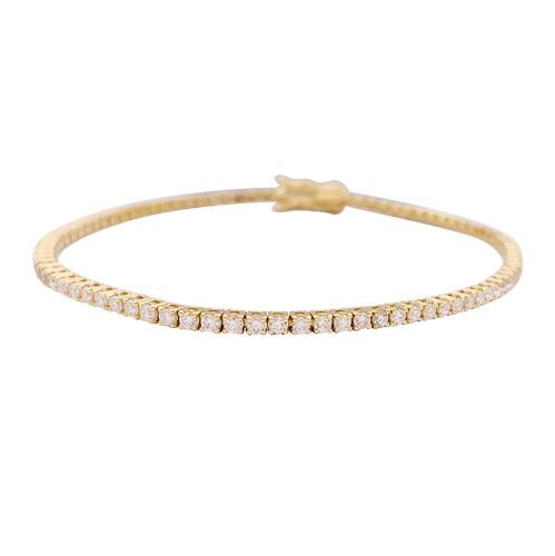 Bracelet Bracelet ligne tennis or jaune, diamants. 58 Facettes 34114
