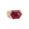 Bague 52 Bague vintage O.J. Perrin or jaune, diamants, tourmaline rose. 58 Facettes 34371