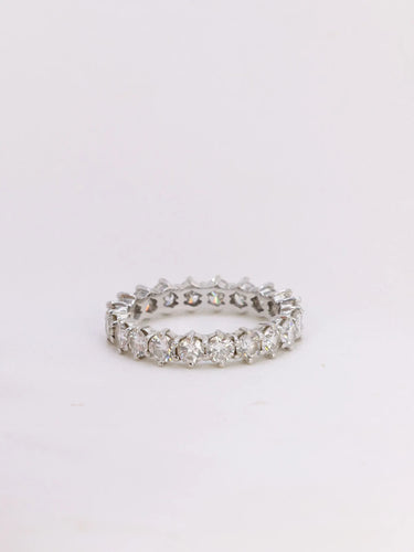 Bague 58 Alliance américaine en or blanc et diamants 4 ct 58 Facettes J47