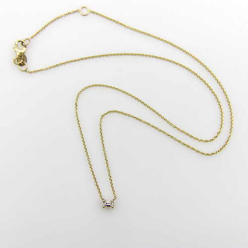 Collier Collier en or 14 carats avec diamant taille émeraude 58 Facettes A2004E