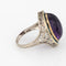 Bague 51 Bague Art Déco vintage en or blanc, améthyste, turquoise et émail 58 Facettes G14148