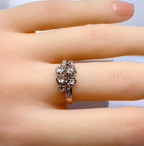 Bague 53 Bague en or 18 carats en diamants époque 1900 58 Facettes AB554