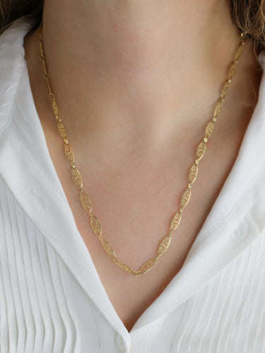 Collier Collier chaine maille filigrane or jaune 58 Facettes 1162.2