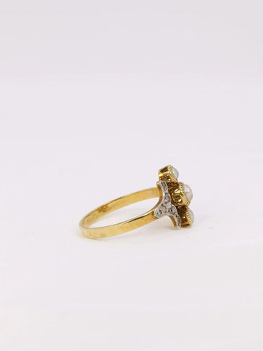 Bague Bague Art Nouveau perles diamants 58 Facettes J354