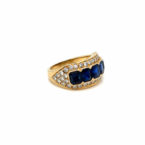 Bague Bague en saphir naturel et diamant Illario 58 Facettes