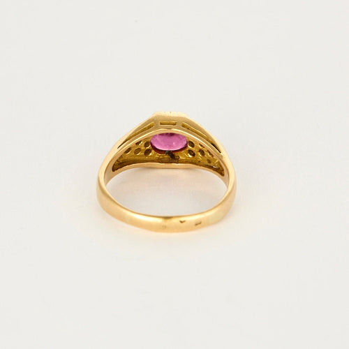 Bague 66 Bague or jaune, rubis et diamants 58 Facettes SOI3189