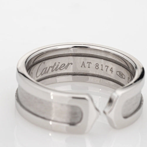 Bague 52 CARTIER - Bague Double C Logo Or Blanc 58 Facettes G5835