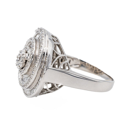 Bague 59 Bague Cocktail Or blanc Diamant 58 Facettes 3358948CN