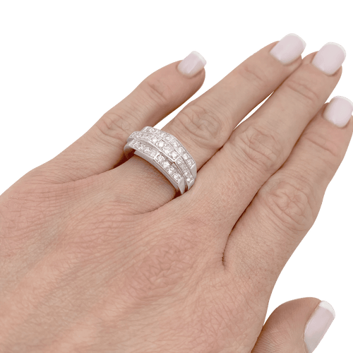 Bague 53.5 Bague vintage or blanc et diamants. 58 Facettes 34256
